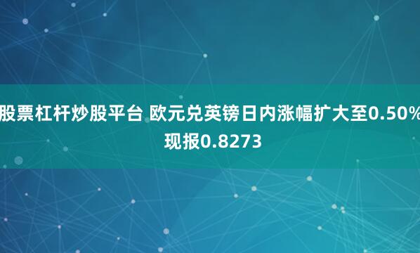 股票杠杆炒股平台 欧元兑英镑日内涨幅扩大至0.50% 现报0.8273