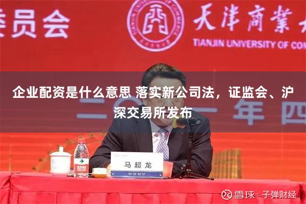 企业配资是什么意思 落实新公司法，证监会、沪深交易所发布