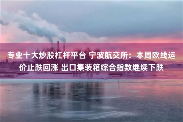 专业十大炒股杠杆平台 宁波航交所：本周欧线运价止跌回涨 出口集装箱综合指数继续下跌